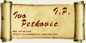 Ivo Petković vizit kartica